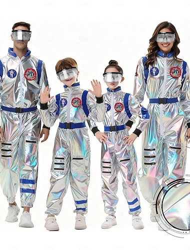  Paare Ausgefallene Kostüme Overall Onesies Astronaut Cosplay Kinder Erwachsene Unisex Halloween Karneval Party Leistung Verkleidung für Schulveranstaltungen Verkleiden