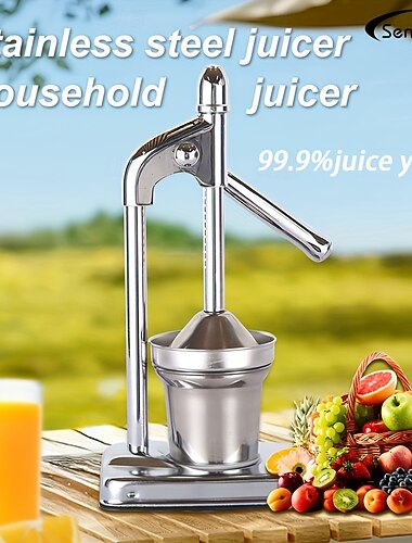  オレンジ、グレープフルーツ、レモンなどの大きな柑橘類からジュースを搾るために設計されたステンレス製の手動ジューサー。このジューサーは業務用と家庭用の両方に適しています。