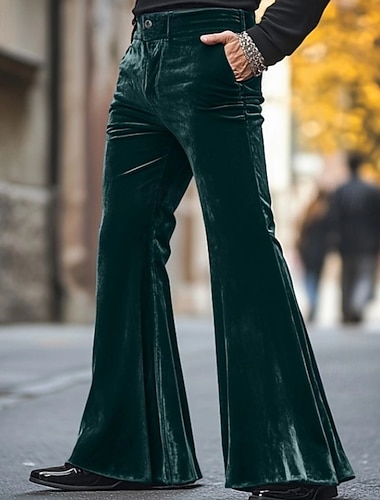  Rétro Vintage Années 1970 Pantalon Pantalons à pattes d'éléphant Pantalon évasé Hippie Disco Déguisement Homme Halloween Carnaval Soirée Tenue Quotidienne Défilé de la Fierté Adulte Pantalon Toutes