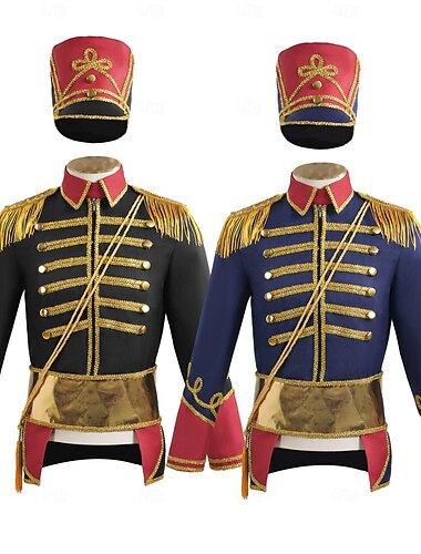  Setti Retro / vintage Päälystakki Naamiaisasu Sirkus takki lisävarusteiden kanssa Pitkähihainen Prinssi Aristokraatti Naamiaispuku Miesten Karnevaali Naamiaiset Juhla Aikuisten Takki Vyö Lis