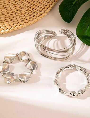  Samba Accessoires Boho Goudkleurige Stapelbare Armbanden - Meerlaags Draad Wikkel Bangle  Chunky Geometrische Charms Armband Prestatie Kostuum