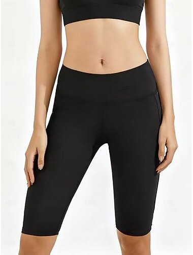  Mujer Talla EU / US Pantalón corto Pantalones de entrenamiento Pantalones cortos antirozaduras Fajas Mallas Ejercicio Corto Alta cinturaPantsHalloween Navidad Día de San Valentín Color sólido Cintura
