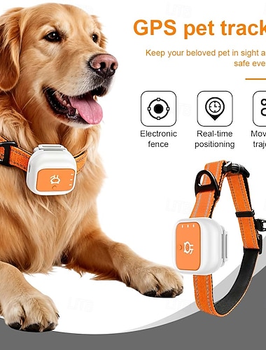  Collare GPS per animali domestici con portata illimitata, protezione anti-smarrimento, localizzazione intelligente, avvisi di emergenza SOS, consumo energetico estremamente basso per standby