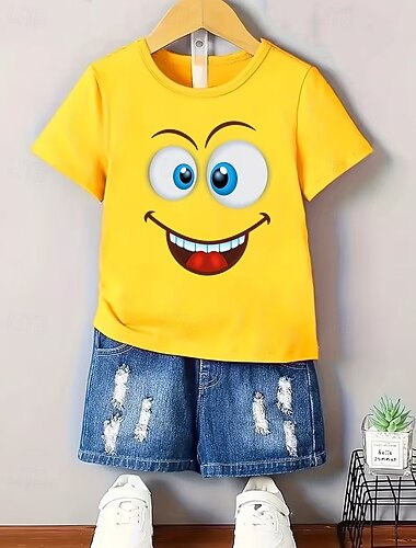  Unisexe Garçons 3D Graphique Dessin animé T-shirt Manche Courte Impression 3D Été Printemps Sports Mode Streetwear Enfants 4-12 ans Col Rond Occasionnel Quotidien Extérieur Coupe régulière