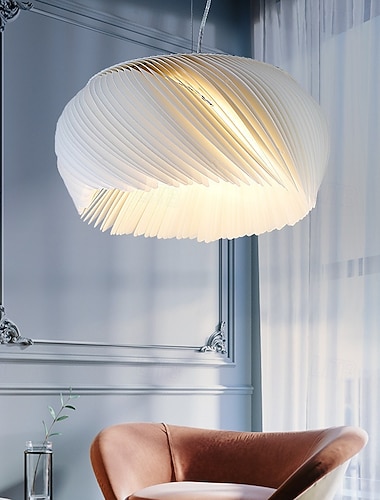  Weißer Kronleuchter – moderne minimalistische Pergament-LED-Hängeleuchte für Wohnzimmer, Esszimmer und Schlafzimmer mit warmem Licht