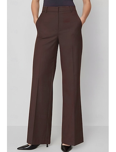  Per donna Pantaloni da abito Vestibilità dritta Affari Ufficio Formale Tessuto Elasticizzato Elegante Semplice Classico Senza Maniche