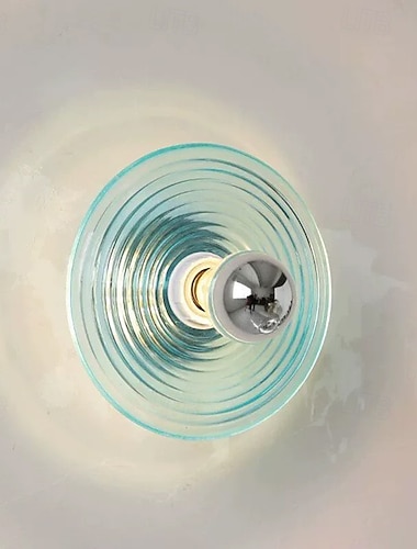  moderna lampada da parete creativa in vetro trasparente con effetto increspatura dell'acqua, a 1 luce
