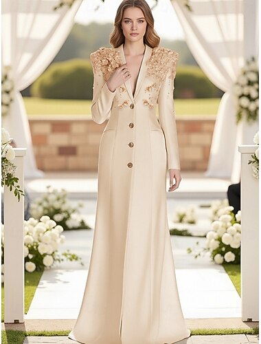  Damskie Marynarka Syrena Wieczorna impreza Elegancja Zabytkowe Długi rękaw Wieczorne Guziki jednorzędowe