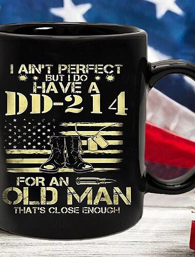  Tazza regalo per veterani dd-214 - non sono perfetto, ma ho una tazza dd-214 per un vecchio che è abbastanza simile alla bandiera americana &design di stivali militari