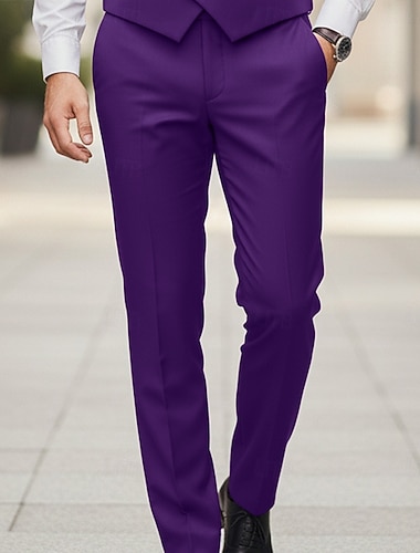  Miesten Työpuvut liiketoiminta Taivaan sininen Purppura Puku Lovikäänne Yhtenäinen Räätälöity istuvuus 2-osainen setti