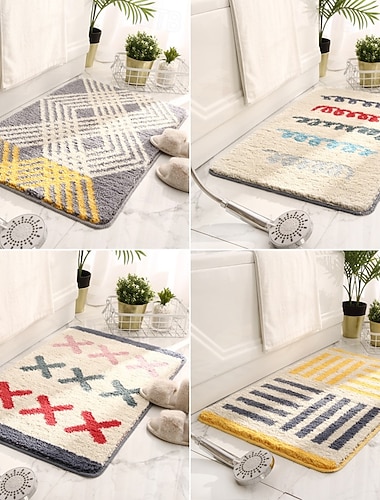  Badematte, rutschfest, saugfähig, schnelltrocknend, für Dusche, Toilette, Waschbecken, Eingangsbereich, Zuhause