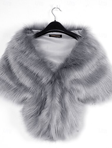  Bontstola's Damesomslag Elegant Mouwloos Imitatiebont Bruiloftsomslagen Met Pure Kleur Voor Feest Herfst