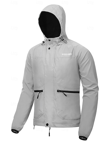  Giacca da motocicletta riflettente Wosawe, cappello, escursionismo, guida notturna, corsa notturna, abbigliamento da lavoro, giacca antivento e antispruzzo bd264