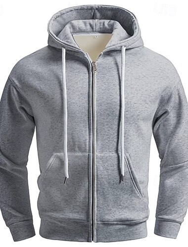  Herr Huvtröja Huvtröja med dragkedja Huvtröjor med dragkedja Svart Marinblå Ljusgrå Mörkgrå Grå Huva Slät Ficka Dagligen Sport & Utomhus Helgen Streetwear Designer Ledigt Höst Vinter Kläder Pull