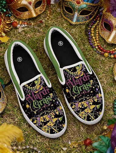  Naisten Mardi Gras helmin ja liljaprintin liukupohjasuojat – tyylikkäät mukavat juhlapohjat karnevaali kulkueisiin ulkoisiin juhliin teemajuhliin ja päivittäisiin kesäretkiin