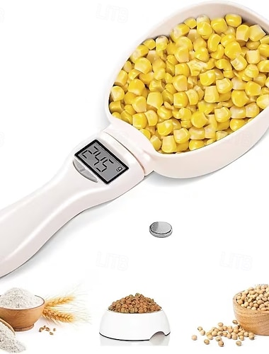  digital måleskje, digital måleskje for mat 800g / 1g høy presisjon med LCD-skjerm, husholdningsvektskje for kjøkken og hunde- og kattemat