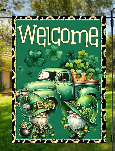  Tischdekoration für die Frühlingsfeier zum St. Patrick's Day mit Gartenzwerg und Kleeblatt für Küche, Esszimmer, drinnen und draußen