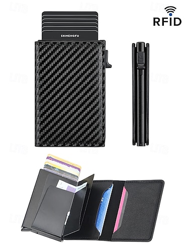  Pánská peněženka s RFID blokováním a vzorem z uhlíkových vláken, materiál umělá kůže, více barev, stylová a odolná, ideální pro každodenní použití i jako dárek