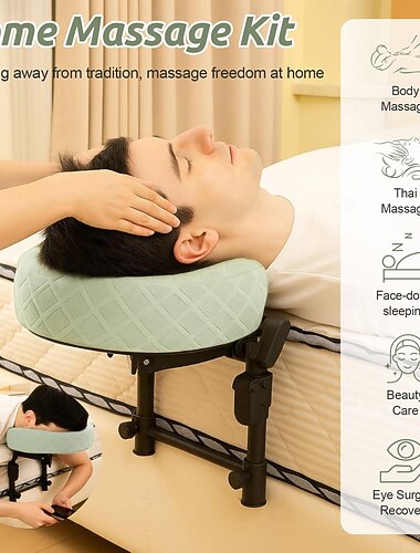  massage hoofdsteun voor bedden, verstelbare gezichtsmassagewieg voor thuisgebruik, draagbare massagetafelset geschikt voor slaapmatrassen, perfect cadeau voor haar of hem