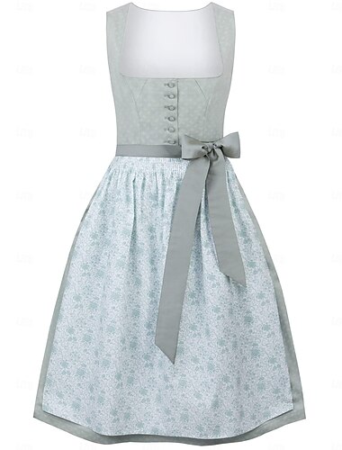  Oktoberfest Klänningar Dirndl Hembiträde Bavarian Tyska München Ängar Dam Fest Ölfestival Traditionell stil tyg Utan blus