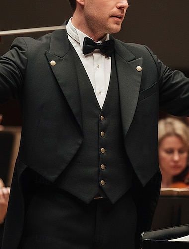  herre smoking punk &gotisk middelalder steampunk frakk hakk krage vintage luksus klassisk ensfarget blazer blå svart rød smal passform enkeltspent femknapps