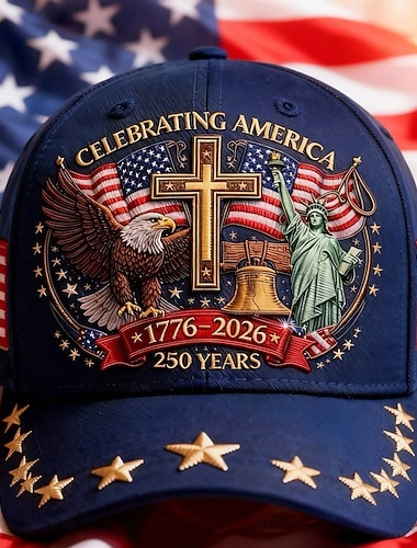  Adler  Freiheit  Kreuz United States 250. Jubiläums-Kappe patriotischer amerikanischer Hut für Gedenkfeier und nationalen Stolz Semiquincentennial