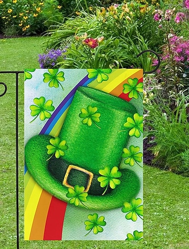  St. Patrick's Day Gartenflagge, irische Partydekoration für Garten, Terrasse, Rasen, Feiertagsfeier