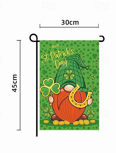  Gartenflagge zum St. Patrick's Day, grünes Blatt &Kleeblatt-Design, irische Festtags-Gartendekoration, St. Patrick's Day Partydekoration für Garten oder Terrasse.