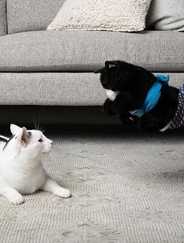  Kattebrytehanske, dukke, interaktiv håndvott med slitesterk beskyttelseshylse og kattemynte - lek &berikelse