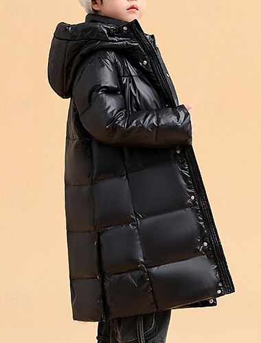  Bambini Ragazze Giacca in piuma Giacca Imbottita Lettera Sport Tasca Tenere al caldo Antivento All'aperto Cappotto Capispalla 4-12 Anni Inverno Blu Nero Grigio