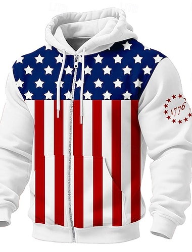  4 luglio 2026 250° Giorno della Memoria Maglietta in Cotone con Cappuccio e Bandiera Americana per Uomini e Maniche Corte per Strada