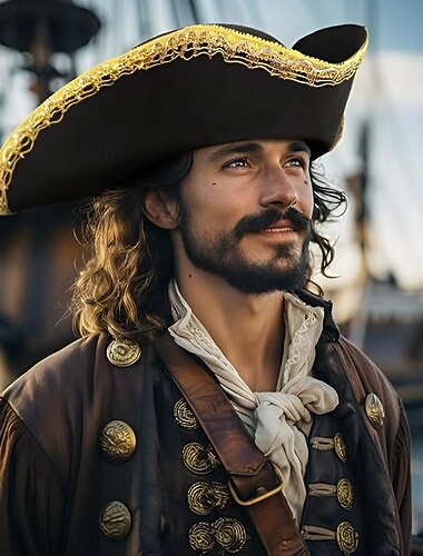  רטרו\וינטאג' ימי הביניים כובעים כובעי טריקורנר קולוניאלי תחפושות יוניסקס האלווין (ליל כל הקדושים) קרנבל נשף מסכות יריד הרנסנס רן פייר אמריקאי 250 מבוגרים כובע כל העונות