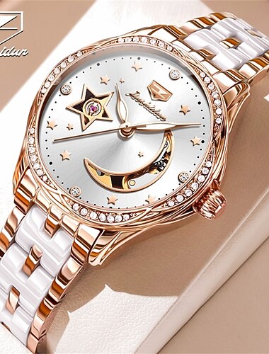  Automatikus mechanikus óra nőknek csontváz világító vízálló rozsdamentes acél luxus elegáns anyák napi ajándék női órákhoz