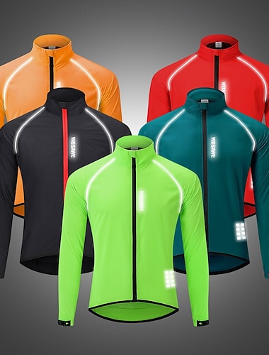  WOSAWE Miesten Tuulitakki Pyöräily jersey Pyöräilytakki Huomiovaatteet Vedenkestävä Tuulenkestävä Pyöräily Pyörä Takki Tuulitakit Maastopyöräily Maantiepyöräily Kaupunkipyöräily Laivasto Apila Musta