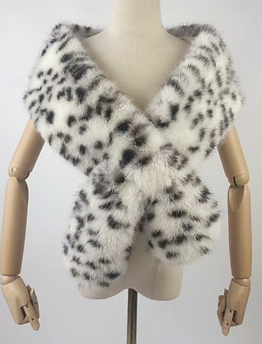  Pelssjal Sjal til kvinner Elegant Ermeløs Spandex Bryllup Wrap Med Fjær / pels Til Fest Høst