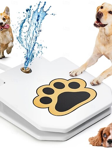  fontanella per cani da esterno, spruzzatore per cani attivato dalle zampe, fontanella per cani con tubo flessibile, distributore di acqua per animali domestici facile da usare, acqua fresca e pulita