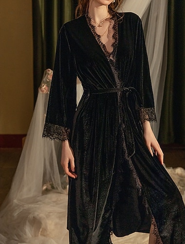  Damen Sexy Dessous Sexy Bodys Schnürung SpitzeNightwearPolyester Lässig Täglich Heim Einfarbig Elegant Vintage Schwarz Wein Herbst Winter