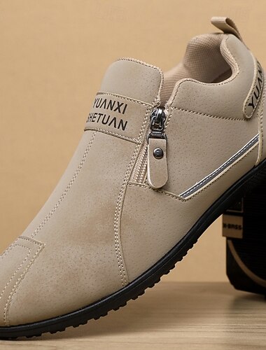  Beige slip-on herrskor med mjuk ovandel – bekväma vardagsskor för vardagsbruk och komfort hela dagen