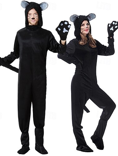  Kigurumi-Pyjamas Ausgefallene Kostüme Onesie-Kostüm Tier Katze Warm Niedlich Bequem Mit Kapuze Fleece Erwachsene Herren Damen Karneval Ostern Party Leistung Hausbekleidung Verkleiden
