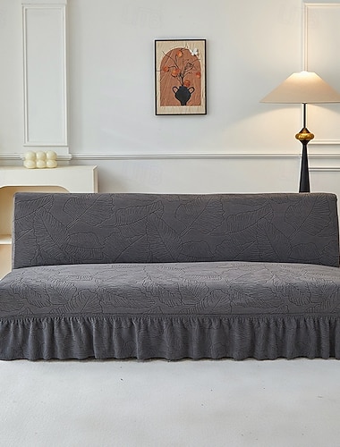  Zwei verschiedene Größen, Rocksaum-Stil, Jacquard-Stoff, armloser Sofa-Bettbezug, Sofa-Neujahrsdeko-Überzüge, Stretch-Schutz, elastischer Bankbezug
