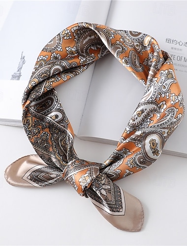  Damen Quadratischer Schal Infinity-Schal Täglich Outdoor Straße Schwarz Orange Khaki Schal Blumen