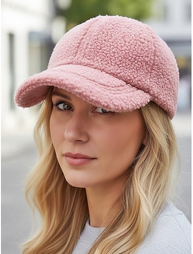  Casquette de baseball pour femme en polyester imitation laine – douce et confortable, disponible en plusieurs couleurs, parfaite pour les tenues décontractées et hivernales