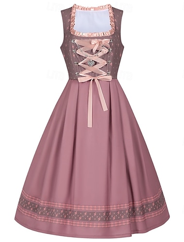  Carnaval Oktoberfest Broderie Robe Femme de ménage Bavarois Prairies Femmes Soirée Fête de la Bière Tissu de style traditionnel