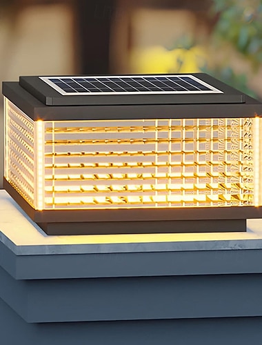  Solar-Pfostenleuchten, IP65 wasserdichte Solar-Pfostenkappenleuchten, Zaunpfostenleuchten, solarbetriebene Pfostenleuchten, wasserdichte Außensäulenlaterne
