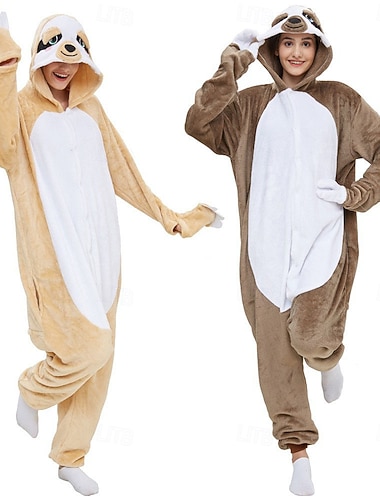  Kigurumi-pyjama's Fancy kostuum Onesie-kostuum Dieren Luiaard Warm Comfortabel Volwassenen Voor heren Dames Halloween Carnaval Feest Prestatie Huiskleding Aankleden