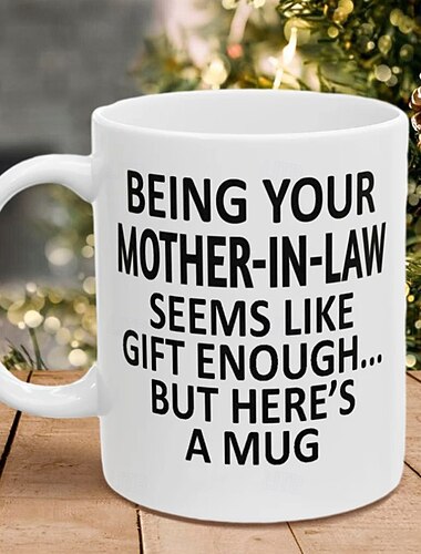  Être ta belle-mère Mug humoristique 11oz Tasse à café de vacances de la part de la belle-mère Cadeau de Noël hilarant Pour la famille Anniversaire Boisson saisonnière