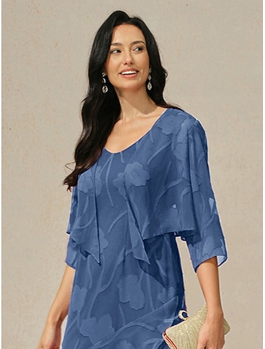  בגדי ריקוד נשים מושך בכתפיים אלגנטית צוואר בדוגמת דרפה חולצות רגילות וודג'ווד קיץ אביב