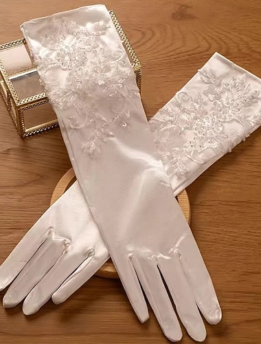  Térylène Longueur au coude Gant Élégant Avec Broderie / Couleur unie Gants de Mariage / Fête