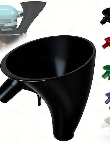  Entonnoir à farine pour robot pâtissier KitchenAid de 5 pintes, accessoire anti-éclaboussures pour robot pâtissier à tête inclinable de 4,5 et 5 pintes (KSM150), ustensile de pâtisserie anti-éclaboussures compatible lave-vaisselle, accessoire pour verser