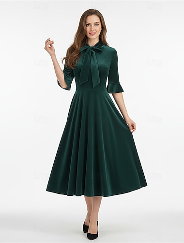  Retro-Vintage-Cocktailkleid im Stil der 1950er Jahre, Samtkleid, Kostüm für Damen, Silvesterparty, Retro-Mottoparty, Kleid für Erwachsene